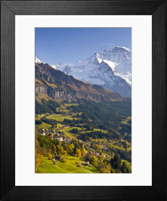 Framed Print : Wengen & Lauterbrunnen valley, Berner Oberland, Switzerland