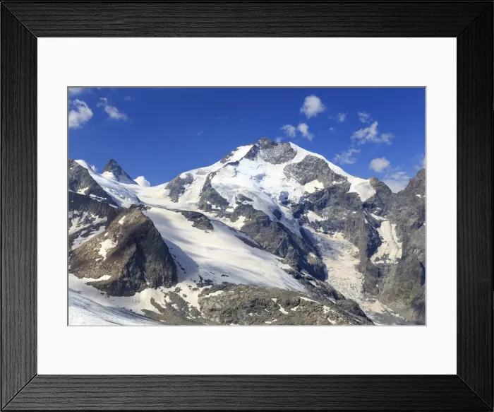 Framed Print : Switzerland, Graubunden, Upper Engadine, St. Moritz, Diavolezza (2978m), view of Glaciers
