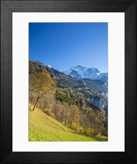 Framed Print : Wengen, and Jungfrau mountain, Berner Oberland, Switzerland