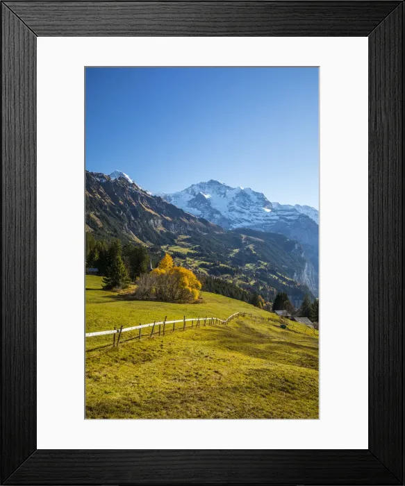 Framed Print : Wengen, and Jungfrau mountain, Berner Oberland, Switzerland Framed Print : Wengen, and Jungfrau mountain, Berner Oberland, Switzerland