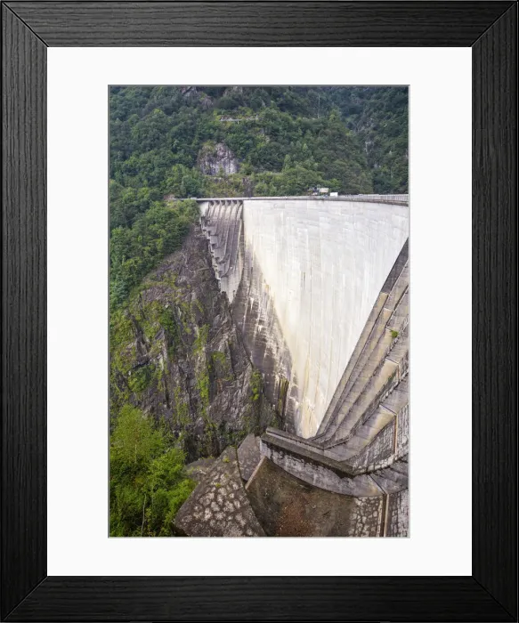 Framed Print : Switzerland, Ticino, Val Verzasca, Verzasca Dam (Europe Largest)