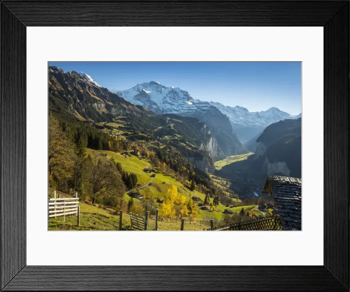 Framed Print : Wengen, and Jungfrau mountain, Berner Oberland, Switzerland