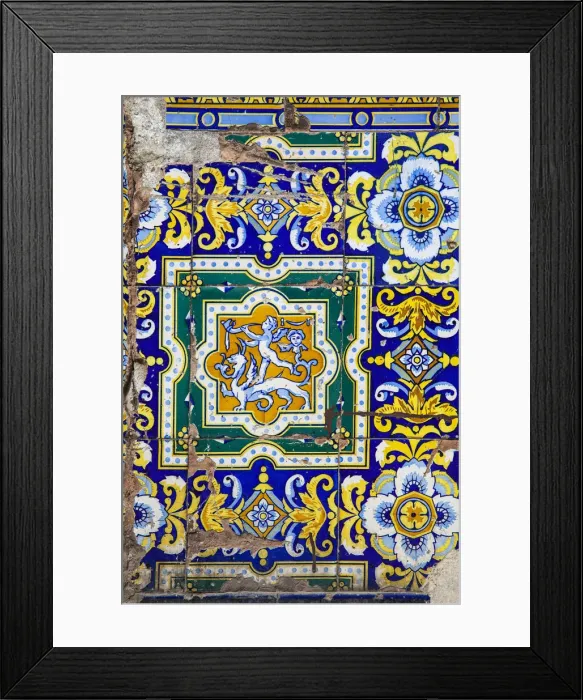Framed Print : Cuba, Havana, Havana Vieje, Wall tiles Framed Print : Cuba, Havana, Havana Vieje, Wall tiles