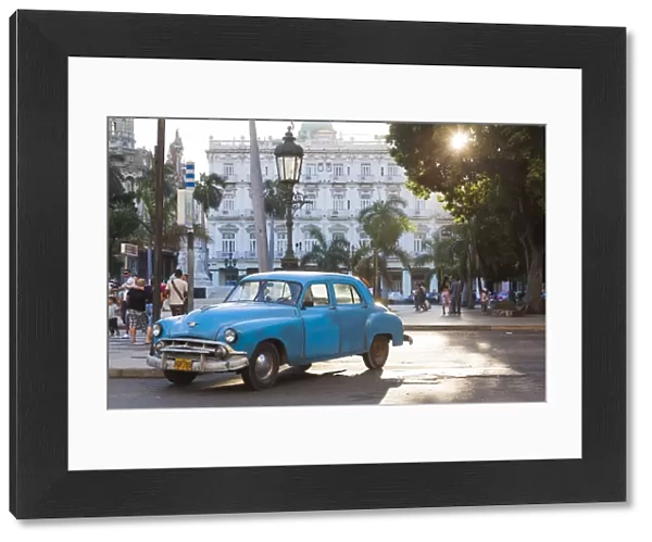Cuba, Havana, Havana Vieja, detail of 1950s-era US car