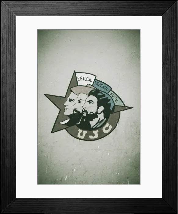 Framed Print : Revolutionary slogan, Habana Vieja, Havana, Cuba