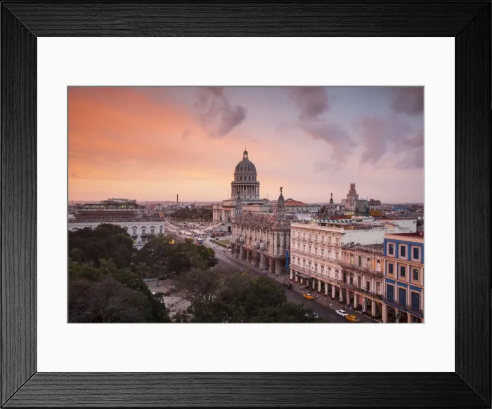 Framed Print : Capitolio, Gran Teatro and Inglaterra Hotel, Havana, Cuba