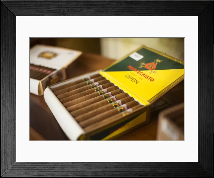 Framed Print : Montecristo cigars, Fabrica de Tabacos Patagas (famous cigar factory), Havana, Cuba