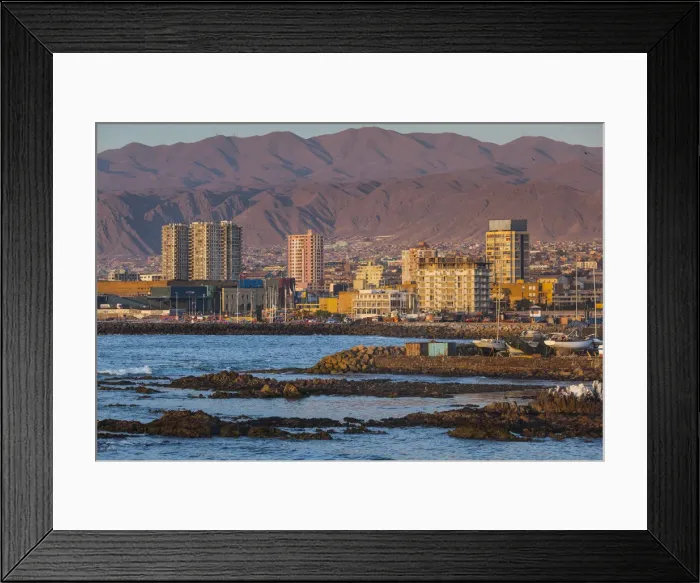 Framed Print : Chile, Antofagasta, harbor view sunset Framed Print : Chile, Antofagasta, harbor view sunset