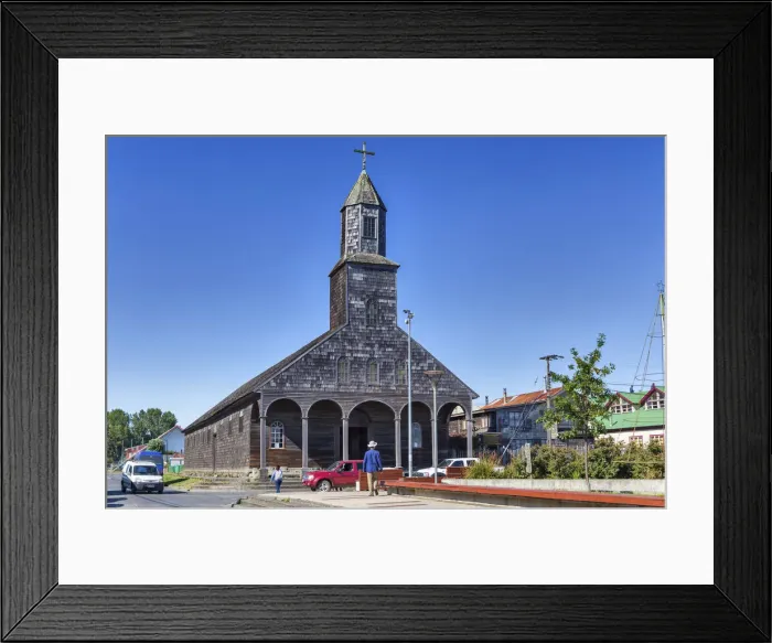 Framed Print : Wooden church of Santa Maria de Loreto, Achao island near Chiloe, Los Lagos region, Chile Framed Print : Wooden church of Santa Maria de Loreto, Achao island near Chiloe, Los Lagos region, Chile