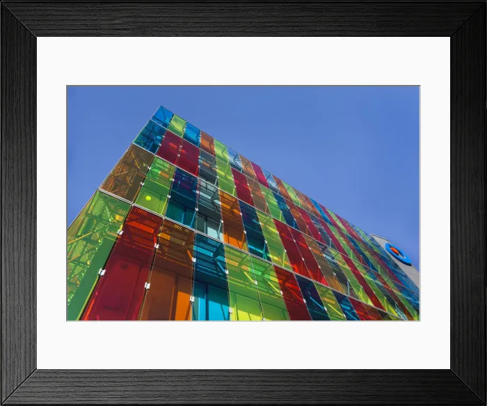 Framed Print : Chile, Santiago, Providencia-area, multi colored commercial building Framed Print : Chile, Santiago, Providencia-area, multi colored commercial building