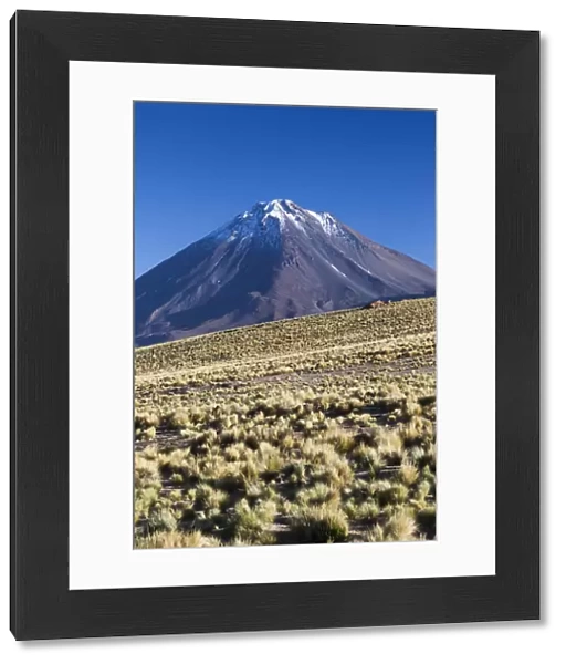 Chile, Atacama Desert, San Pedro de Atacama, Ruta 27 CH highway, view of the Volcan