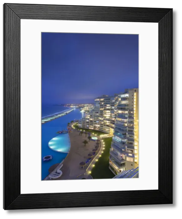 Framed Print : Chile, Algarrobo, San Alfonso del Mar, Worlds largest man-made pool, elevated view