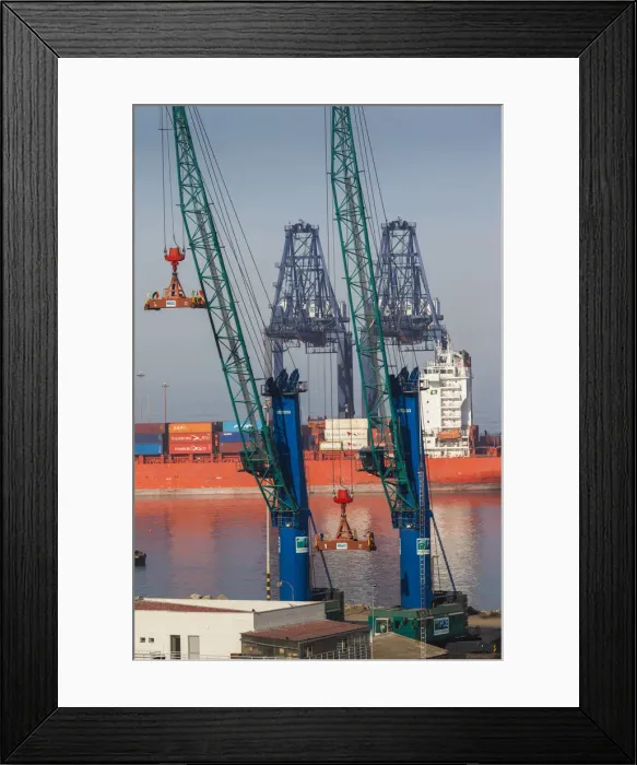 Framed Print : Chile, San Antonio, elevated view of the port Framed Print : Chile, San Antonio, elevated view of the port