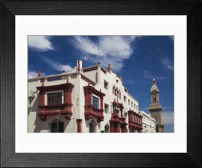 Framed Print : Chile, La Serena, Plaza de Armas, town hall and Iglesia Catedral cathedral