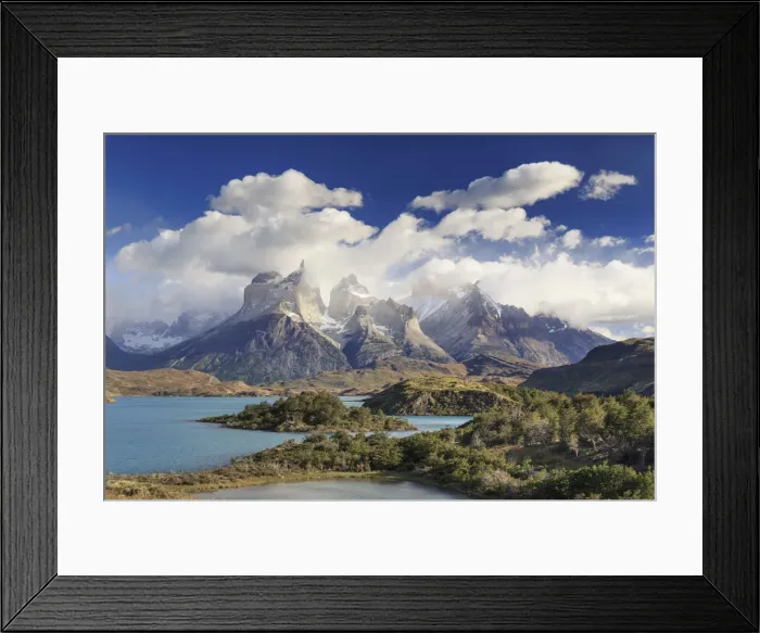 Framed Print : Chile, Patagonia, Torres del Paine National Park (UNESCO Site), Cuernos del Paine peaks Framed Print : Chile, Patagonia, Torres del Paine National Park (UNESCO Site), Cuernos del Paine peaks