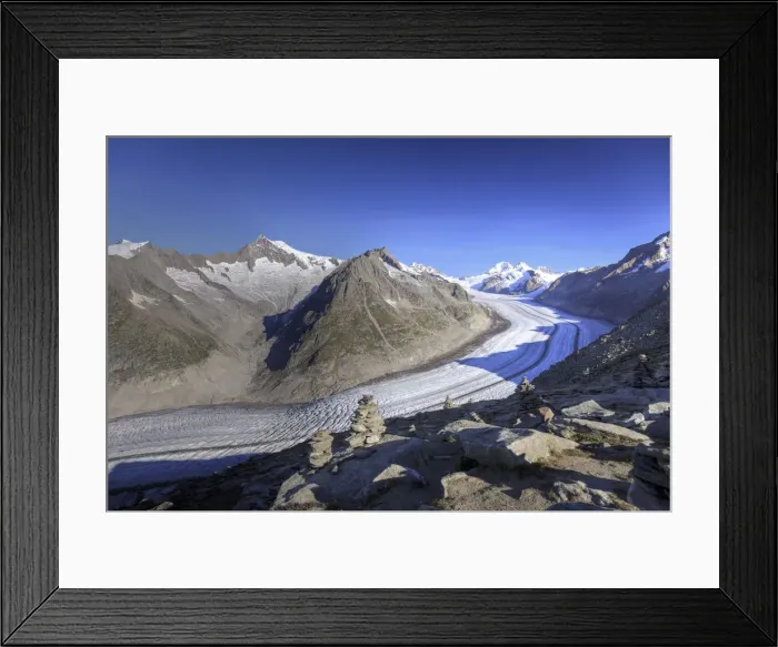 Framed Print : Switzerland, Valais, Jungfrau Region, Aletsch Glacier from Mt. Eggishorn (UNESCO site) Framed Print : Switzerland, Valais, Jungfrau Region, Aletsch Glacier from Mt. Eggishorn (UNESCO site)