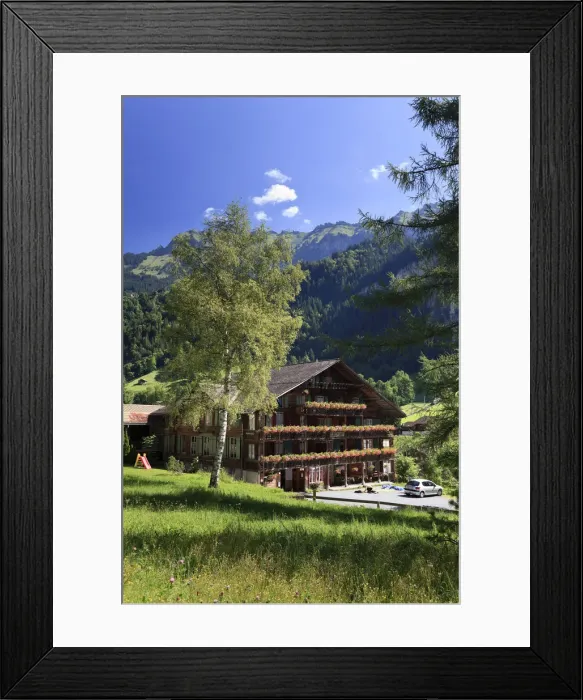 Framed Print : Switzerland, Bernese Oberland, Lauterbrunnen town and Valley Framed Print : Switzerland, Bernese Oberland, Lauterbrunnen town and Valley