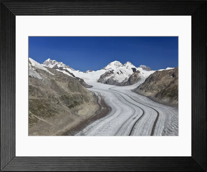 Framed Print : Switzerland, Valais, Jungfrau Region, Aletsch Glacier from Mt. Eggishorn (UNESCO site)