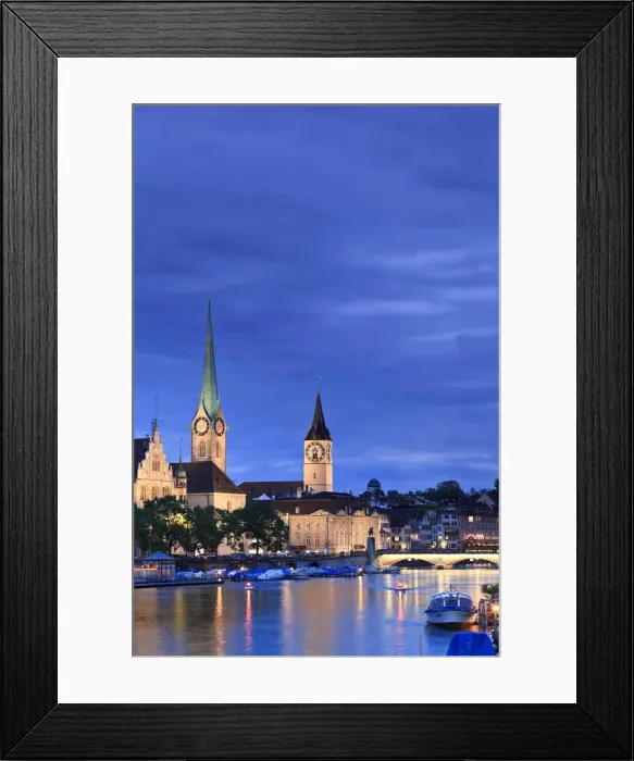 Framed Print : Switzerland, Zurich, Old town and Limmat River