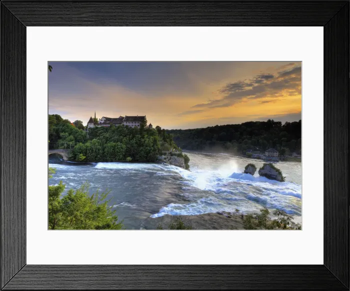 Framed Print : Switzerland, Schaffhausen, Rhine Falls / Rheinfall (Europe Largest) and Laufen Castle Framed Print : Switzerland, Schaffhausen, Rhine Falls / Rheinfall (Europe Largest) and Laufen Castle