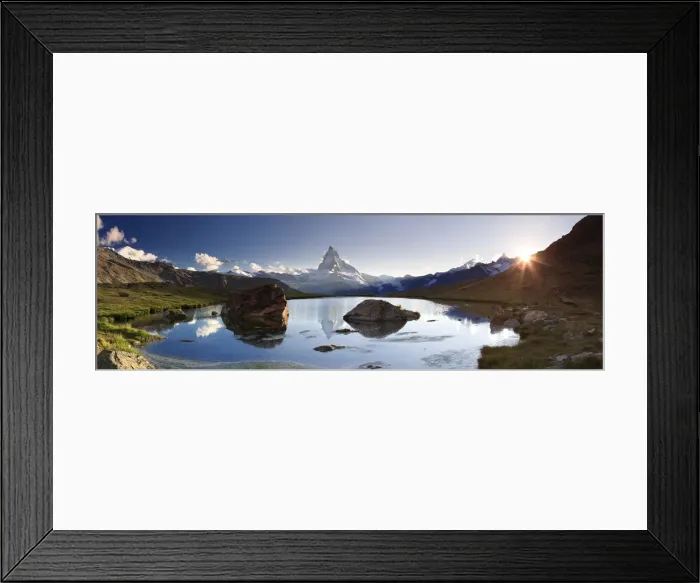 Framed Print : Switzerland, Valais, Zermatt, Lake Stelli and Matterhorn (Cervin) Peak Framed Print : Switzerland, Valais, Zermatt, Lake Stelli and Matterhorn (Cervin) Peak