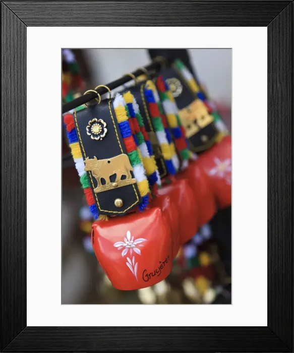 Framed Print : Switzerland, Canton of Fribourg, Old town of La Gruyeres, souvenir stalls Framed Print : Switzerland, Canton of Fribourg, Old town of La Gruyeres, souvenir stalls