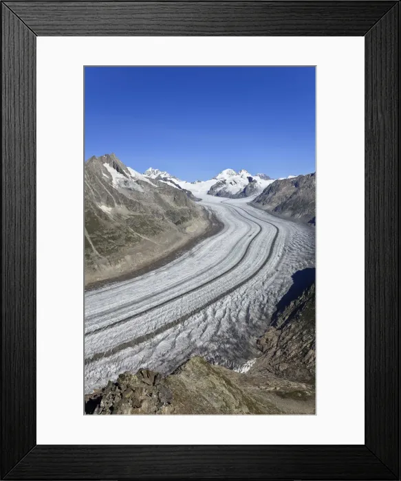 Framed Print : Switzerland, Valais, Jungfrau Region, Aletsch Glacier from Mt. Eggishorn (UNESCO site) Framed Print : Switzerland, Valais, Jungfrau Region, Aletsch Glacier from Mt. Eggishorn (UNESCO site)