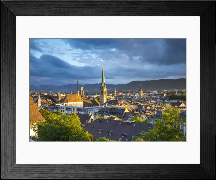 Framed Print : City skyline, Zurich, Switzerland