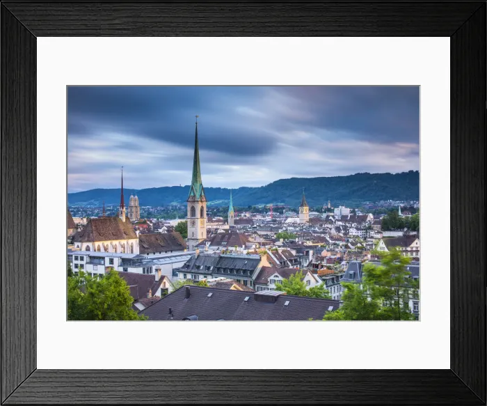 Framed Print : City skyline, Zurich, Switzerland Framed Print : City skyline, Zurich, Switzerland