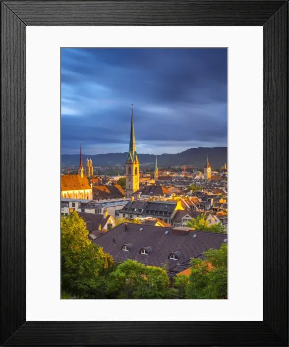 Framed Print : City skyline, Zurich, Switzerland Framed Print : City skyline, Zurich, Switzerland