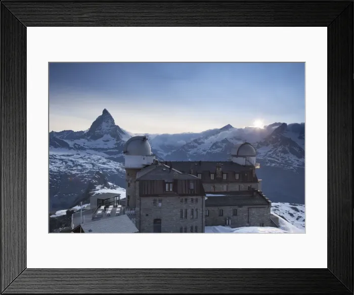 Framed Print : Gornergrat Kulm Hotel & Matterhorn, Zermatt, Valais, Switzerland Framed Print : Gornergrat Kulm Hotel & Matterhorn, Zermatt, Valais, Switzerland