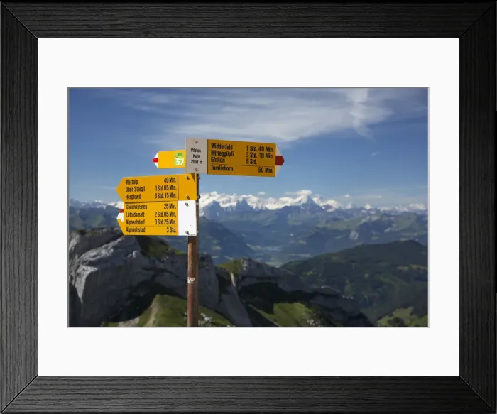 Framed Print : Walker sign post, Pilatus, Luzern Canton, Switzerland Framed Print : Walker sign post, Pilatus, Luzern Canton, Switzerland