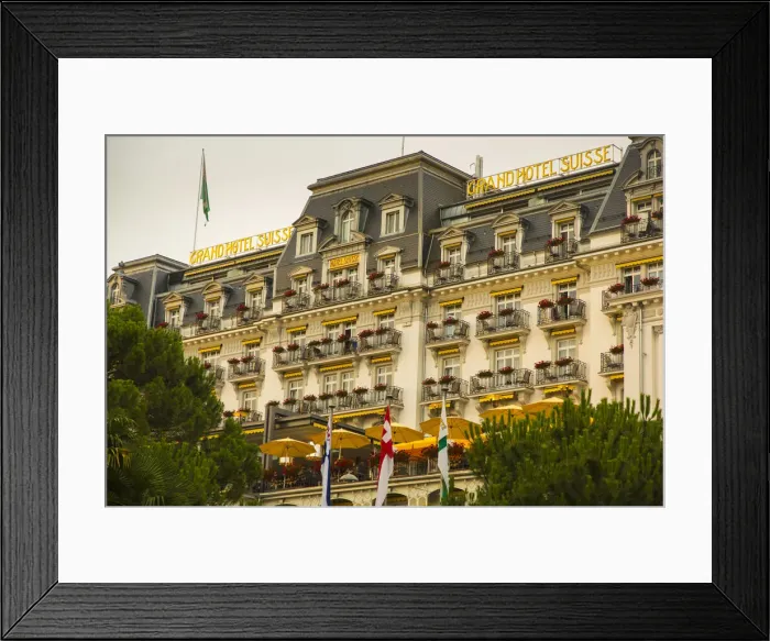 Framed Print : Grand Hotel Suisse, Montreux, Lake Geneva, Vaud, Switzerland Framed Print : Grand Hotel Suisse, Montreux, Lake Geneva, Vaud, Switzerland