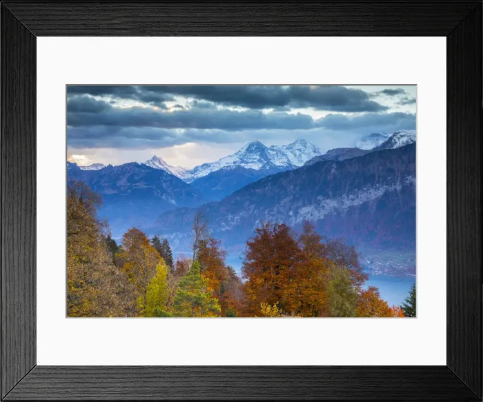Framed Print : Eiger, Monch & Jungfrau mountains, above Lake Thun, Berner Oberland, Switzerland Framed Print : Eiger, Monch & Jungfrau mountains, above Lake Thun, Berner Oberland, Switzerland