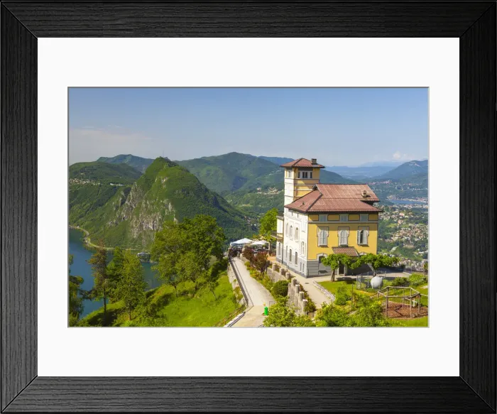 Framed Print : Elevated view over Lugano from Monte Bre, Lugano, Lake Lugano, Ticino, Switzerland Framed Print : Elevated view over Lugano from Monte Bre, Lugano, Lake Lugano, Ticino, Switzerland
