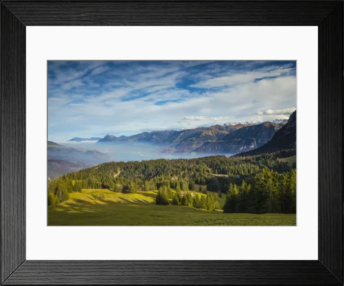 Framed Print : Landscape above Sarnersee, Obwalden, Switzerland