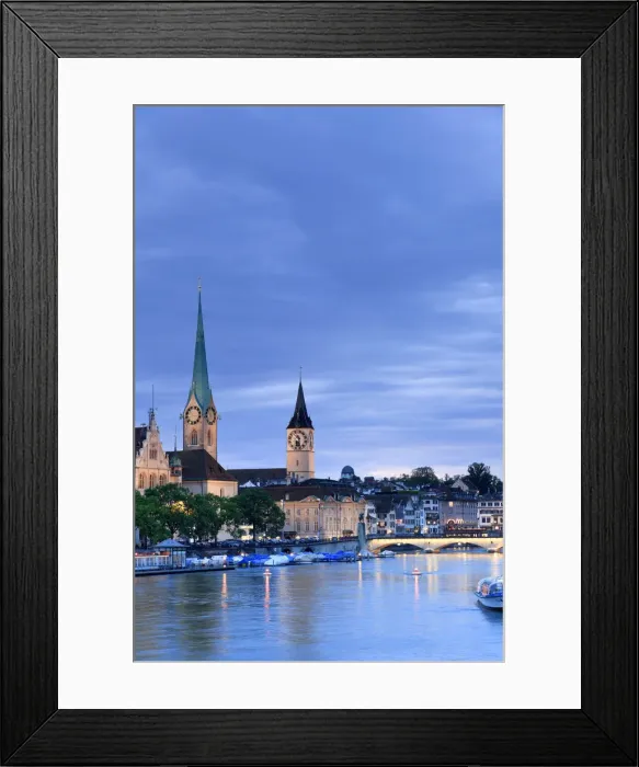 Framed Print : Switzerland, Zurich, Old town and Limmat River