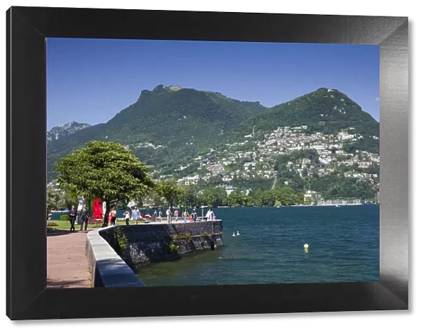 Switzerland, Ticino, Lake Lugano, Lugano, lakefront by Riva Caccia