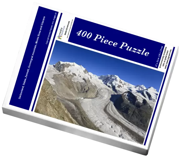 Switzerland, Valais, Zermatt, Gornergrat mountain, Monte Rosa and Glaciers