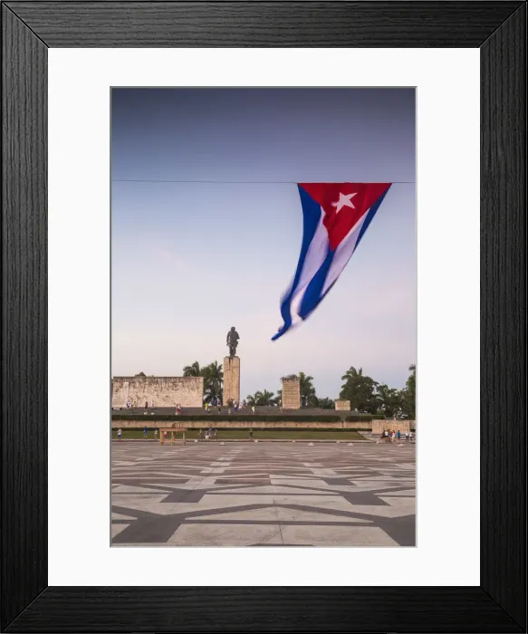 Framed Print : Cuba, Santa Clara, Plaza de la Revolucion, Monumento Ernesto Che Guevara, Cuban flag