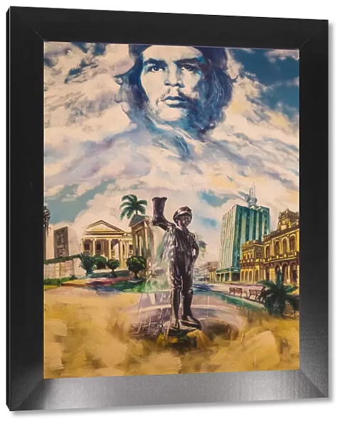 Cuba, Santa Clara, Revolutionary painting at Santa Clara bus station
