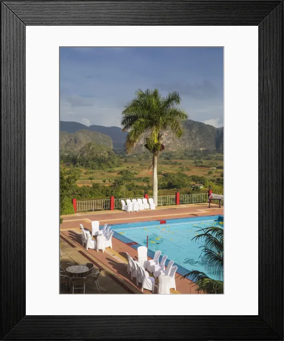 Framed Print : Cuba, Pinar del Raio Province, Vinales, View over Hotel Horizontes Los Jazmines swimming Framed Print : Cuba, Pinar del Raio Province, Vinales, View over Hotel Horizontes Los Jazmines swimming