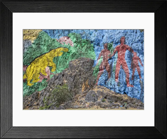Framed Print : Cuba, Pinar del Raio Province, Vinales, Mural de la Prehistoria Framed Print : Cuba, Pinar del Raio Province, Vinales, Mural de la Prehistoria
