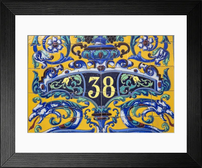 Framed Print : Cuba, Havana, Habana Vieja - Old Havana, Colourful tiles on house Framed Print : Cuba, Havana, Habana Vieja - Old Havana, Colourful tiles on house