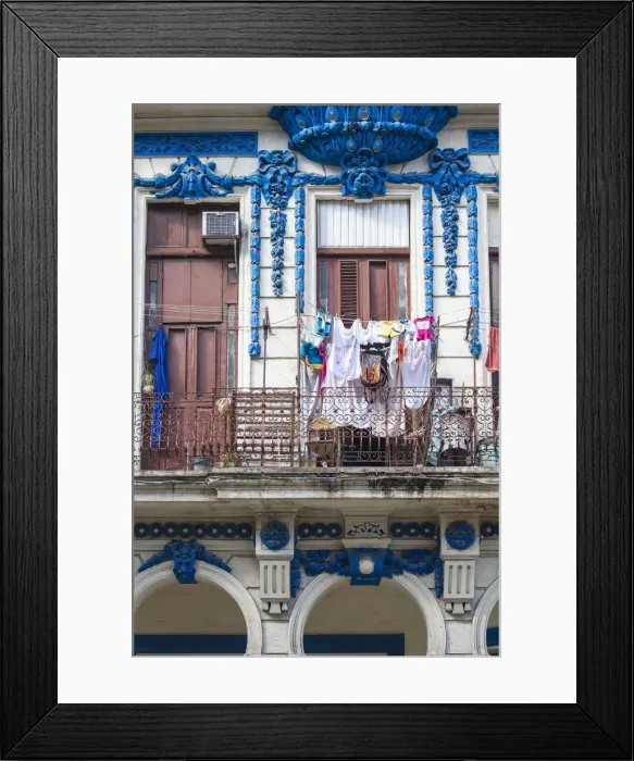 Framed Print : Cuba, Havana, Habana Vieja - Old Havana, Washing hanging on balcony of house Framed Print : Cuba, Havana, Habana Vieja - Old Havana, Washing hanging on balcony of house