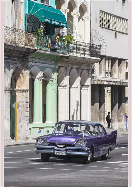 Cuba, Havana, Paseo del Prado - The Prado, Classic America Dodge car