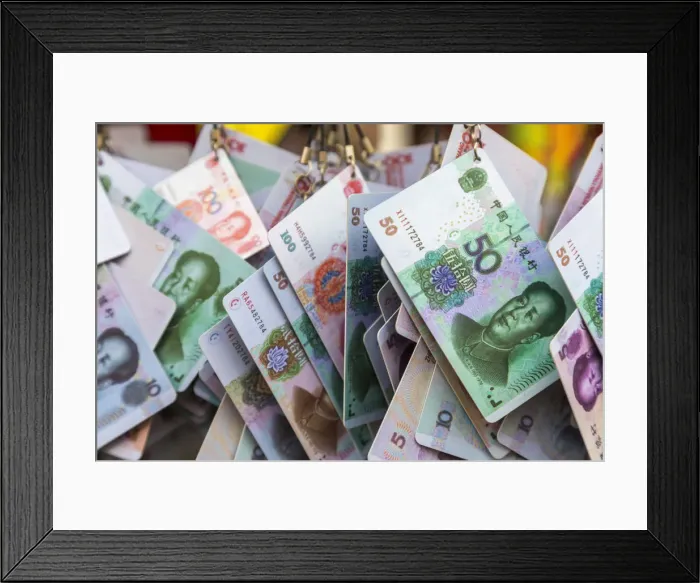 Framed Print : RMB or Yuan Chinese currency keyring featuring Chairman Mao Framed Print : RMB or Yuan Chinese currency keyring featuring Chairman Mao