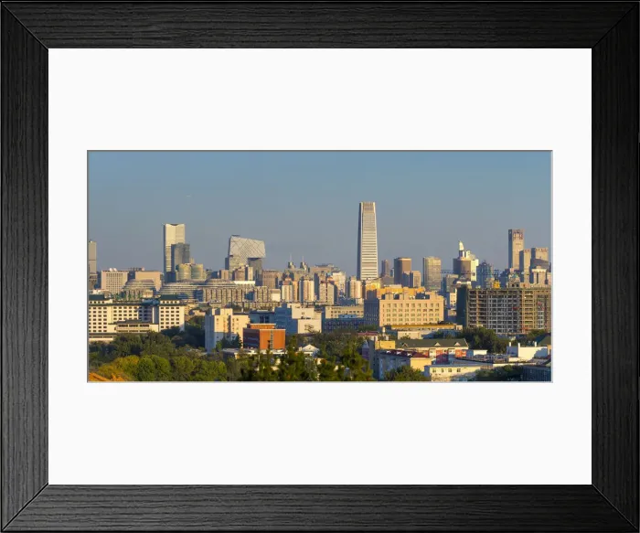 Framed Print : China, Beijing, Jingshan Park, Modern Chaoyang District skyline beyond Framed Print : China, Beijing, Jingshan Park, Modern Chaoyang District skyline beyond