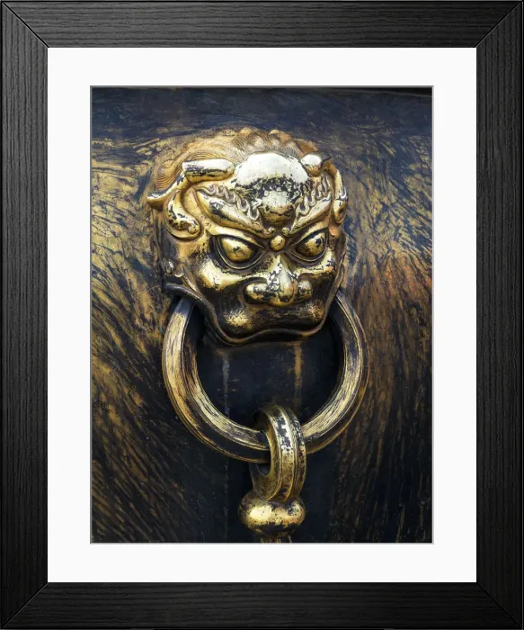 Framed Print : China, Beijing, The Forbidden City, Gugong or Imperial Palace, Brass decorations in Framed Print : China, Beijing, The Forbidden City, Gugong or Imperial Palace, Brass decorations in