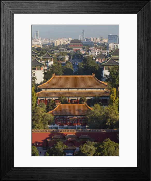 Framed Print : Aerial view of The Forbidden City and cityscape, Beijing, China Framed Print : Aerial view of The Forbidden City and cityscape, Beijing, China
